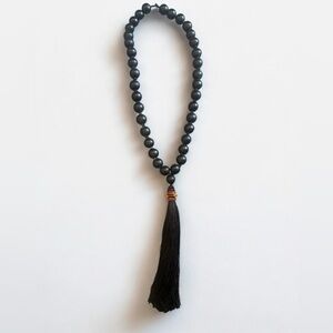 India Hicks Elegant Black Beaded Necklace with Tassel